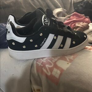 Adidas Kids Black and White Campus Sneakers